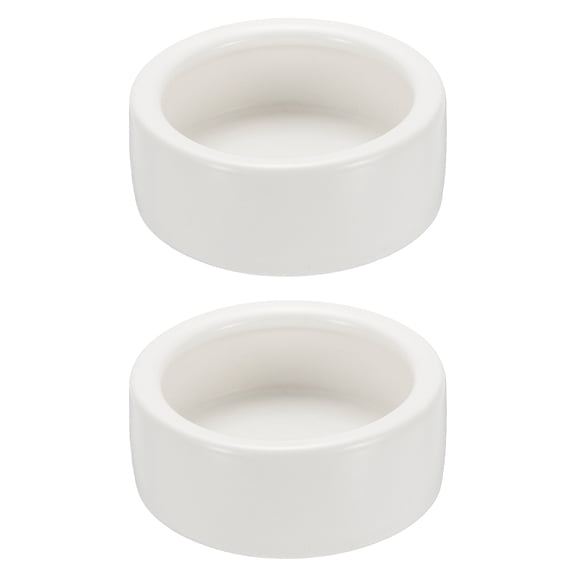 Reptile Food Bowl, Worm Water Dish Ceramic Pet Bowl Food Dish (2 In, White, 2 Pack), for Gecko Scaled Pet