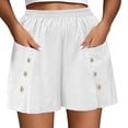 Casual Shorts For Women Wide Leg Pull On Button Front Resort Walk Clean ...