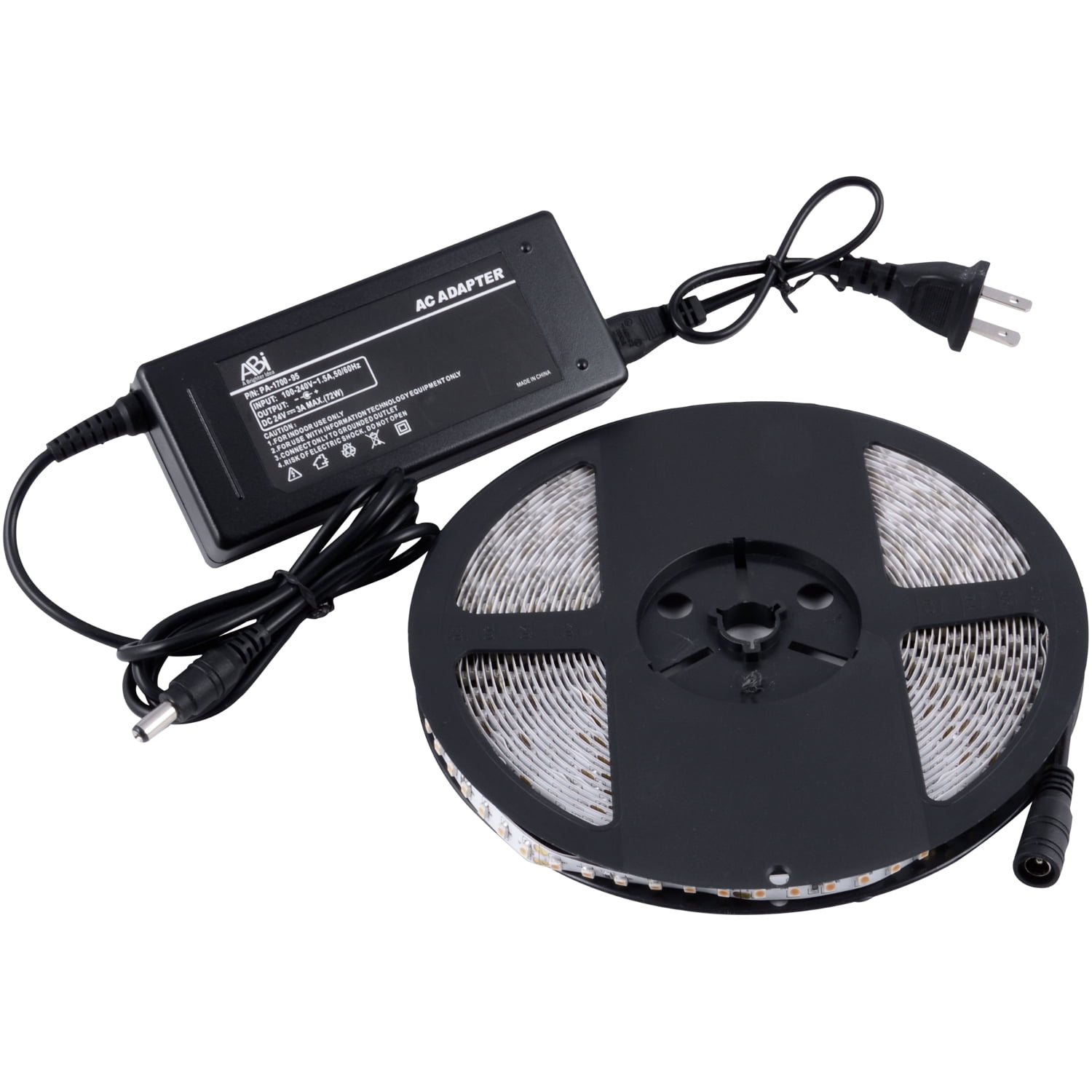 ABI Daylight White 6000K Double Density 1200 LED Flexible Light Strip with AC Adapter, 120 LED / Meter, 10 Meters / 33 Feet, 24VDC