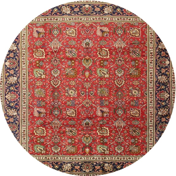 Ahgly Company Indoor Round Traditional Brown Persian Area Rugs, 3' Round