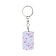 thumbnail image 2 of Uemuo Purple Butterfly Pattern Rectangular Metal Keychain - Durable, Stylish, and Personalized Key Ring for Men and Women,Engraved Keychain,Gift Slim Sturdy Keychain, 2 of 7