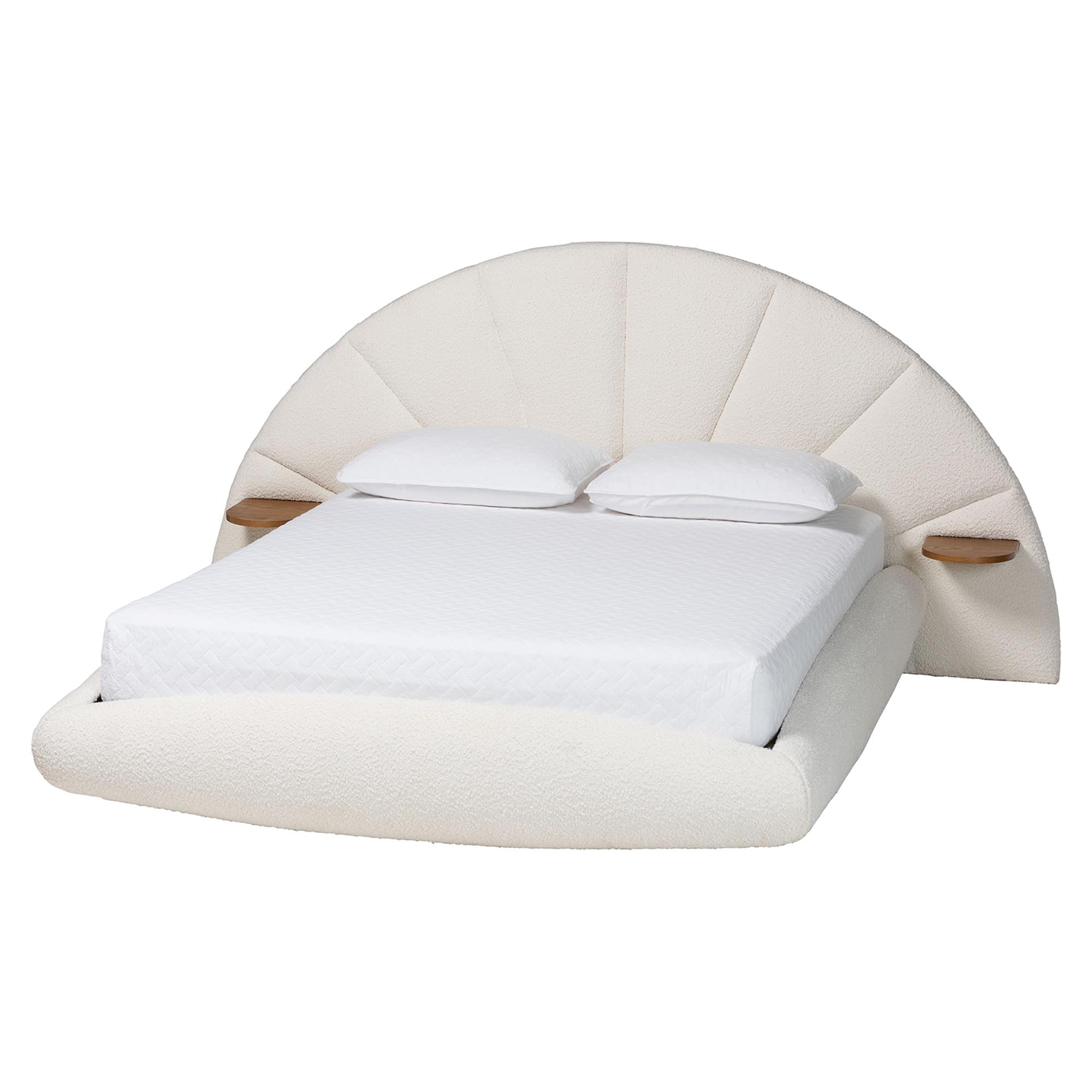 Baxton Studio Cherise Modern Floating Bed, King, Cream