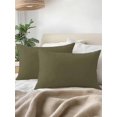 thumbnail image 3 of Waterproof Outdoor Throw Pillows with Inserts 12"x20" Set of 2, Sage Green Soft Decorative Pillowcases for Couch Bedroom, Brown Solid Color Simple Abstract Pillow Covers for Sofa Living Room, 3 of 8