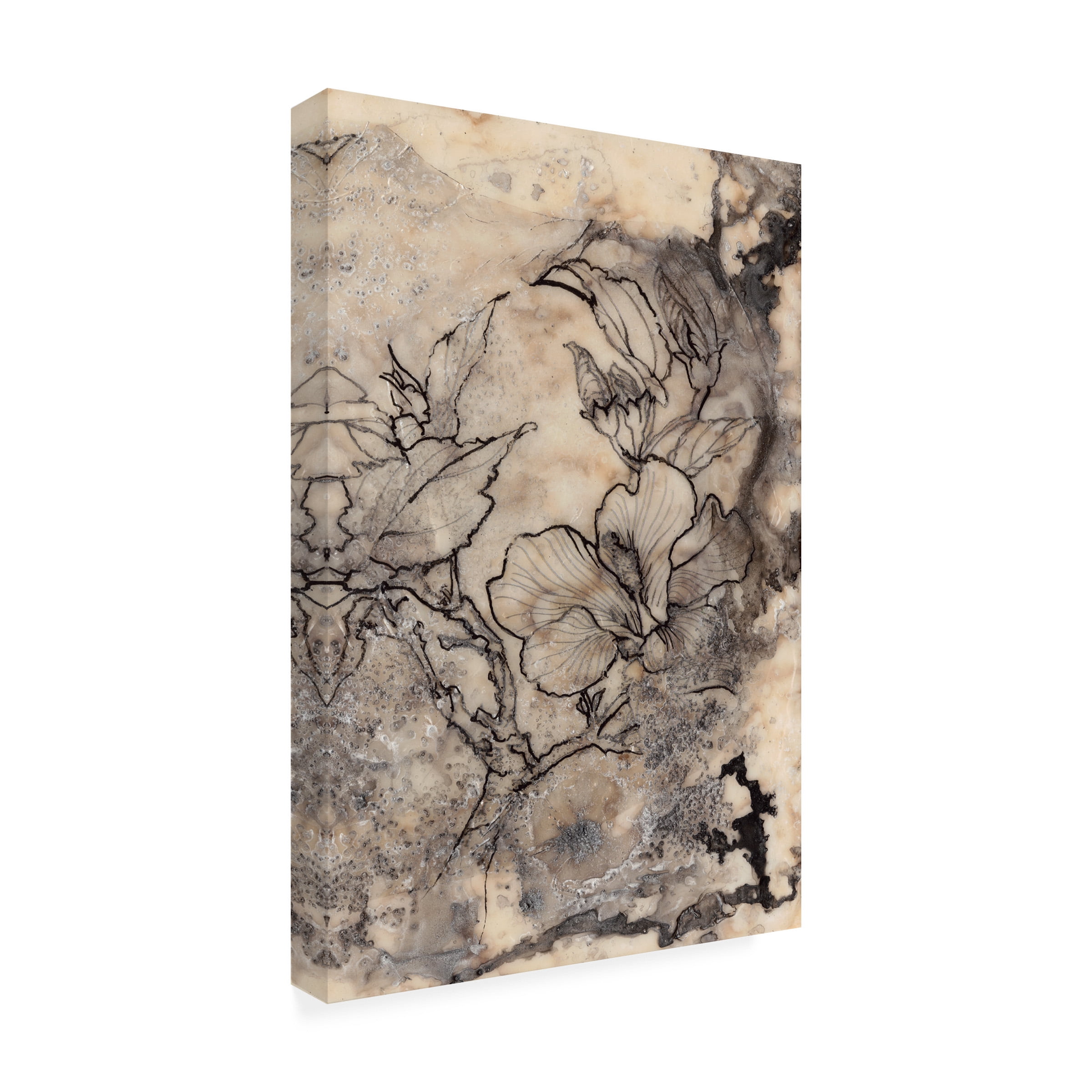 Trademark Fine Art Jennifer Goldberger Tattooed Floral I Canvas Wall Art - 12x19
