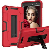 SOATUTO For Moxee 8 inch 2020 Model Tablet Case , Heavy Duty Drop Proof and Shock Resistant Rugged Hybrid Kids Friendly Cover Built-in Stand For Moxee 8 2020 Model MT-T800 Tablet - Red Black