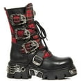 thumbnail image 3 of New Rock 391T-S1 Black Leather Tartan Gothic Boots 39, 3 of 6