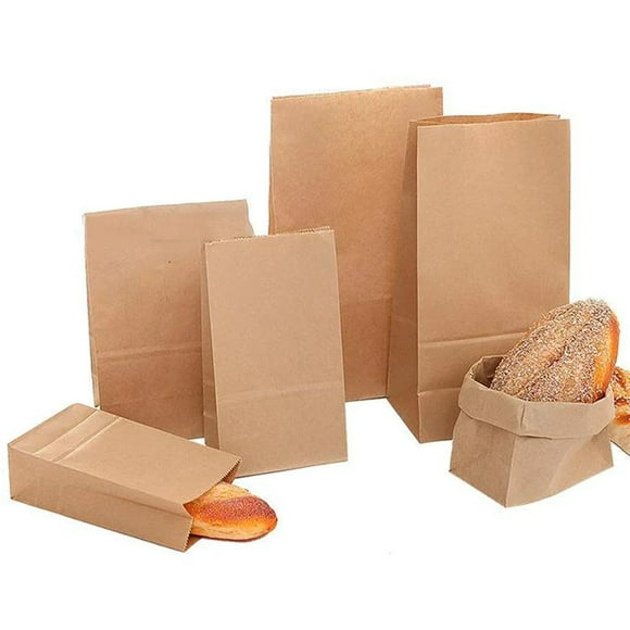 TFixol Premium Kraft Paper Bags - Size 2#: 9x5.5x18 Inches, 60gsm, Food Grade, Heavy Duty, 100-Pack, Eco-Friendly Packaging Solution