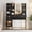 Black, variant on Vanity Desk with 3 Color LED Mirror&Power Uutlet,Dressing Table with 3 Drawers,6 Open Shelves&2 Cabinets for Bedroom or Dressing Room