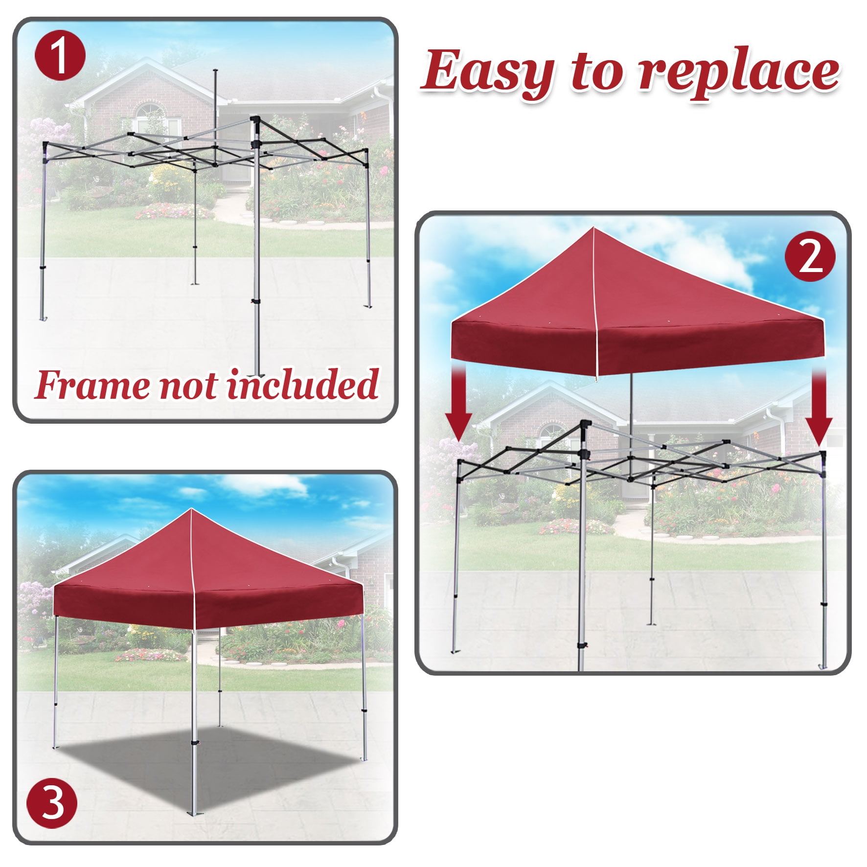 Sunrise Ez pop Up Instant Canopy 10'X10' Replacement Top Gazebo