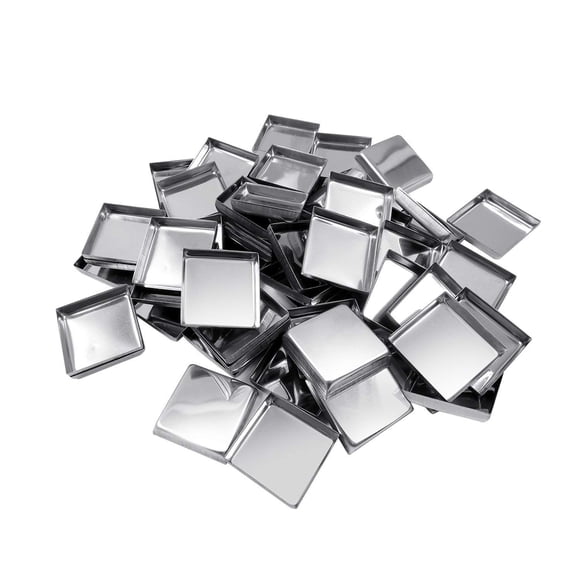 Allwon Paquete de 56 moldes metálicos cuadrados vacíos para paleta de sombra de ojos Paleta de maquillaje magnética (26 mm)