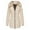 132#Khaki, variant on Taylonsss Women's 3/4 Sleeve Hooded Mid-Length Casual Jacket with Small Print, V-Neck Fashion Coat Comfortable for Home Daily Use and Work Wear