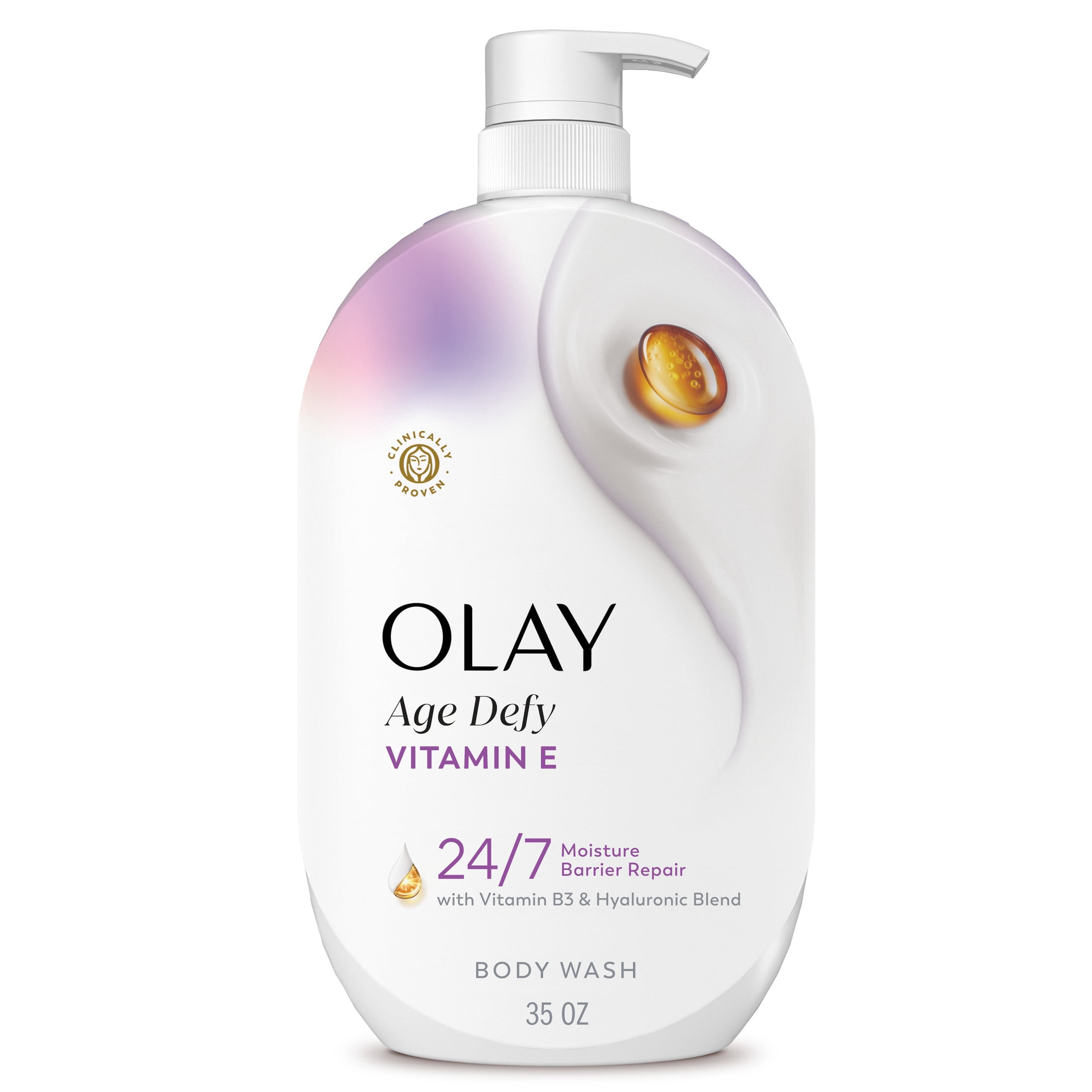 (4 pack) Olay Age Defy Body Wash, Ultra Moisture, Vitamin B3 & Hyaluronic, 35oz