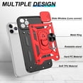 thumbnail image 5 of for iPhone 11 Pro Max Case with HD Screen Protector, Heavy Duty Shockproof with 360° Rotation Metal Kickstand [Military Grade] Protective Case for iPhone 11 Pro Max, Red, 5 of 15