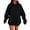 Black, variant on frariair Women's Solid Color Basic Hoodie Oversized Fleece Pullover Sweatshirt With Drop Shoulder Casual Loose Fit Top Grey S