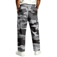 thumbnail image 6 of GrmtClth Cargo Pants for Men All Over Camo Pattern Loose Baggy Cut Multi Storage Pockets Stretch Pull On Daily Street Trousers Gray 4XL, 6 of 8