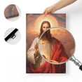 thumbnail image 6 of COGL Jesus Picture Sacred Heart of Wall Art Divine Mercy Picture Canvas Wall Decor Christ Jesus Portrait Poster Prints Christian Religious Artwork for Living Room Bedroom 12x18inch Framed, 6 of 6
