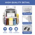 thumbnail image 6 of SANMADROLA Clear Backpack Heavy Duty, PVC See Through Book Bag for School Stadium Approved Transparent Backpack, Grey, 6 of 8