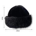 thumbnail image 4 of ievspot Women Winter Hat Thick Plush Faux Fur Heat Retention Windproof Mongolia Style Bucket Hat Outdoor Cycling Skiing Panama Cap, 4 of 8