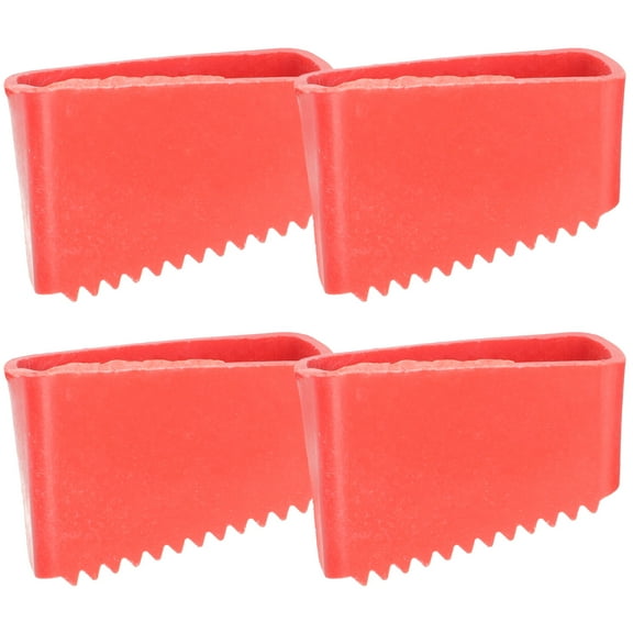 Red 4 Pcs Rubber Ladder Aluminum Foot Step Non-slip Feet Accessories Desk Cover