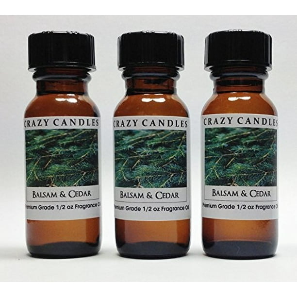 Balsam and Cedar 3 Bottles 1/2 Fl Oz Each 15ml Premium Grade Scented Fragrance Oil By Crazy