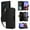 Black, variant on Wallet Case for Samsung Galaxy A16 Pu Leather Wrist Strap Magnetic Closure Zipper Pocket 9 Card Holder