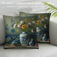 thumbnail image 3 of COMIO Boho Pillow Covers Chinoiserie Blue And White Porcelain Vase Flower Throw Pillows Covers Bohemian Carpet Ethnic Floral Print Decorative Pillowcase Farmhouse Cushion Case, 3 of 5