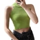 thumbnail image 3 of Jumpingount Chaleco de moda sólido sin mangas Sexy chalecos acanalados cómodo transpirable alta elasticidad camiseta sin mangas ropa de verano para Prendas para la parte del cuerpo Verde, 3 of 6