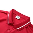 thumbnail image 6 of Mens Polo Shirts Short Sleeve Dual Tipped Collar T-Shirt Cotton Pique Buttons Classic Fit Casual Golf Shirts Red 3XL, 6 of 9