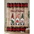 thumbnail image 4 of Christmas Gnomes Shower Curtain Set, Waterproof Shower Curtains for Bathroom, Red Black Plaid Xmas Snowflake Wooden Washable Fabric Cloth Bath Curtain for Bathtub Decoration with Hooks 72x78 Inches, 4 of 6