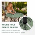 thumbnail image 4 of Round Outdoor Tablecloth with Umbrella Hole and Zipper, Green Black Branches Tablecloth with Elastic Waterproof, Botanical Dead Tree Birds Patio Table Covers for 45" - 54" Picnic Pool Tables, 4 of 9