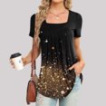 thumbnail image 2 of Blusa suelta de manga corta con cuello en V informal estampada a la moda para mujer OAVQHLG3B Store lin121212, 2 of 4