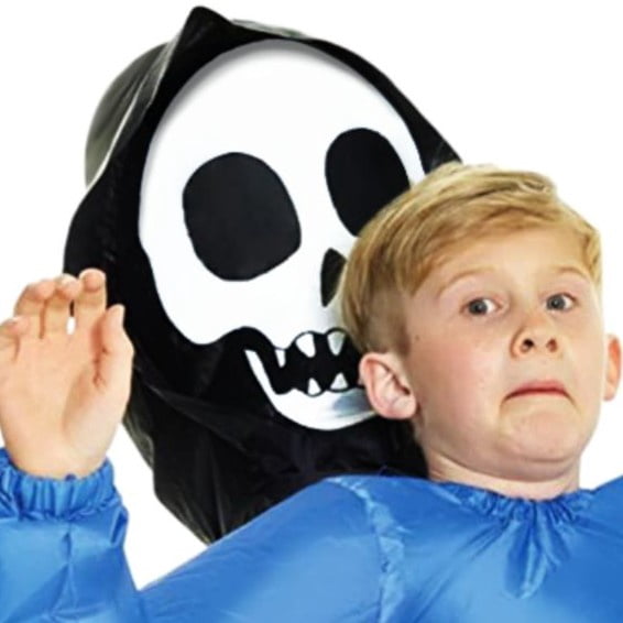 Grim Reaper Pick Me Up Inflatable Halloween Costume for Children, One Size Fit Most, by Morph Costumes