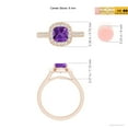 thumbnail image 4 of ANGARA Natural Classic Cushion Amethyst Ring with Diamond Halo in 14K Rose Gold for Women (Size-6mm) | February Birthstone, Birthday, Anniversary, Jewelry Gift for Women | Natural Amethyst Ring, 4 of 9