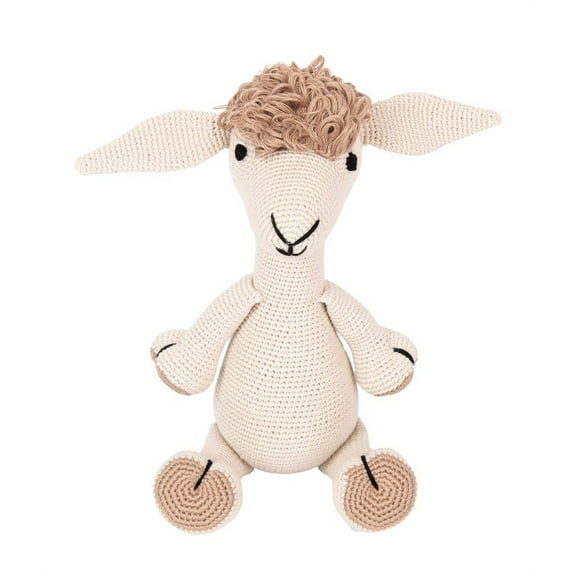 Llama Alpaca Stuffed Animal Organic Knit Doll Cuddle Plush Toy Baby Stuffed Animal Washable Beige Color 100 organic cotton doll