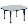 Early Childhood Resources ELR-14101-GNV-C 48 in. Clover Adjustable Activity Table with Chunky Legs, Grey & Navy