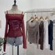 thumbnail image 4 of Camisola de manga larga con protección solar y malla de un solo hombro para mujer, estilo retro Y2K, para chica sexy, traje de dos piezas, atuendos diarios, 4 of 5