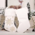 thumbnail image 4 of Clearance Under $3.96! Plush Snowflake Embroidered Christmas Stocking, Soft Holiday Gift Sack for Fireplace Display, 4 of 5