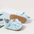 thumbnail image 4 of Dakaela 0-12M Baby Girls Glitter Mary Jane Flats Infant Bowknot Princess Wedding Dress Shoes Toddler Non Slip First Walkers Newborn Crib Shoes Blue, 4 of 9