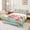 Green Pink A, variant on Feelyou Floral Wood Letter L Twin Sheets for Kids, Farmhouse Rose Flower Bedding, Pink Teal, 3pcs, 1 Flat Sheet, 1 Fitted Sheet and 1 Pillowcase