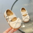 thumbnail image 6 of AJTQTH Girls Toddler Kids School Unform Mary Jane Shoes Faux Leather Shoes Cute Bowknot Ruffled Double Buckles Shoes Thick Soled Slip On Flat Shoes for Summer Casual Beige 2 Years, 6 of 6