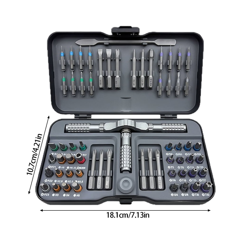 Screwdriver Set Ratcheting Screwdriver Set 65 in 1 Ratcheting Bit Multipurpose Manual