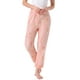 thumbnail image 1 of Pantalones de pijama de algodón a cuadros para mujer con cintura elástica y bolsillo, pantalones de lounge largos M en rosa, 1 of 6