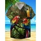 thumbnail image 4 of Camisa hawaiana de manga corta para hombre, con diseño de animales, pájaros, plantas, vacaciones, para exteriores, vacaciones, verano, color amarillo, azul y marrón, 4 of 4