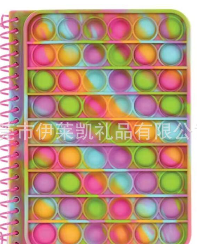 Notebook Fidget Spiral Notebook Set with Popper Mini Keychain Bubble Fidget Toys for School Office Supplies Fidget Notebook Tiedye-A4 