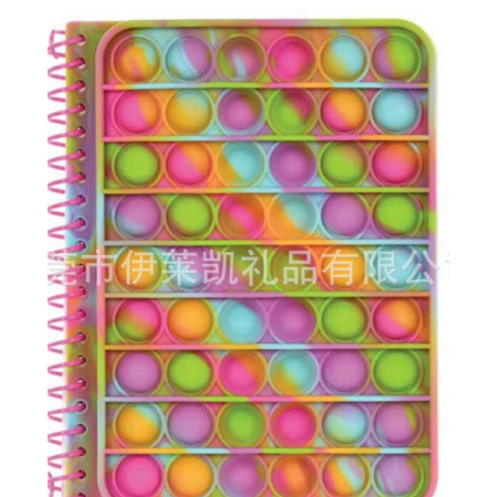 Fiomva Silicone Pop Bubble Notebook Mini Spiral Notebook Decompression Toys