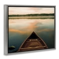 thumbnail image 2 of Canoe on Lake Warm Sunrise Gray Floating Frame Canvas Art, 21 x 17, 2 of 8