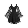 thumbnail image 2 of Gothic Vintage Lace Patchwork Women Dress Plus Size Goth Bandage Ladies Spaghetti Strap Dresses, 2 of 9