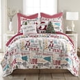thumbnail image 3 of Levtex Home Merry & Bright Collecion - Santa Claus Lane - Euro Sham Set of Two - (26x26in.), No Insert -Classic Stripe - Red and White, 3 of 6
