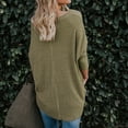 thumbnail image 5 of Women's Waffle Knit Tunic Blouse Tie Knot Henley Tops Loose Fitting V Neck Bat Wing Plain Shirts Sweater for Women, 5 of 7
