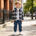 thumbnail image 6 of HCNTES 2 Pieces Sweatsuit Flannel Plaid Shirt Tops Hoodies Cargo Sweat Pants Clothing Set, 6 of 9